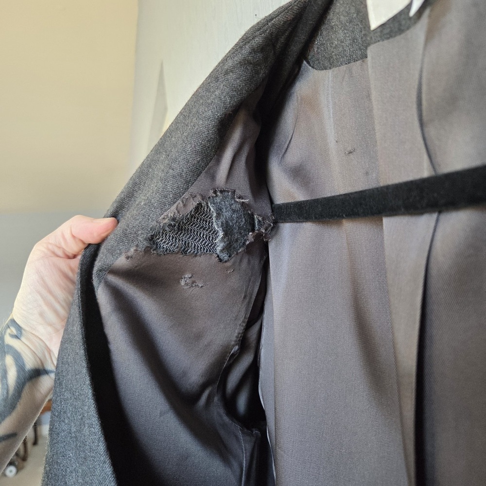 VTG 80s Jones NY 16 Double Breasted Wool Blend US Blazer Old Money Academia FLAW - Picture 8 of 8
